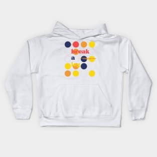 Yellow White Colorful Break a Leg Typography Kids Hoodie